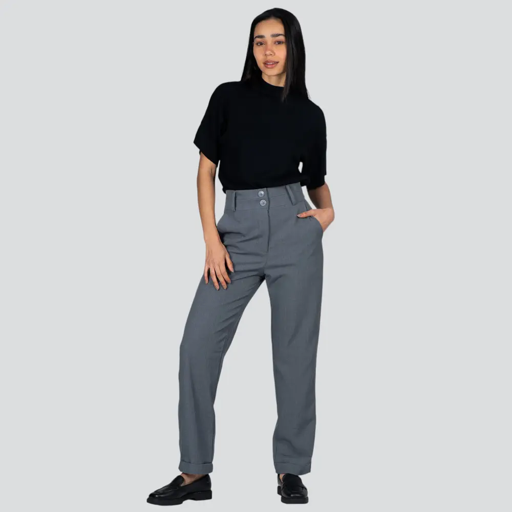 Calça Feminina Reta Alfaiataria .HQ-1657