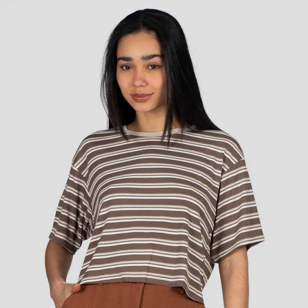 Blusa Feminina Manga Curta Listrada .15-328