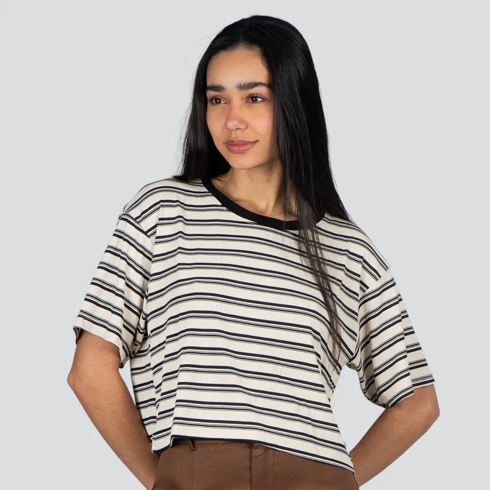 Blusa Feminina Manga Curta Listrada .15-328