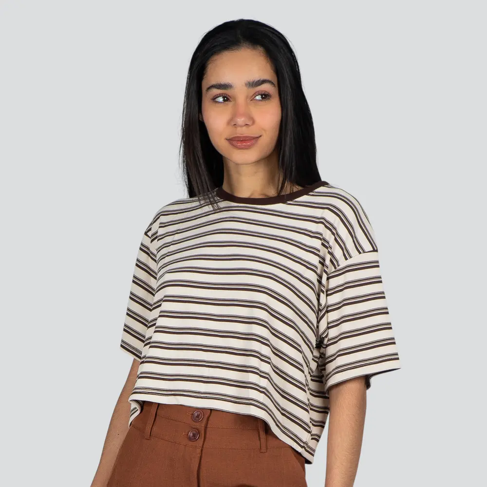 Blusa Feminina Manga Curta Listrada .15-328