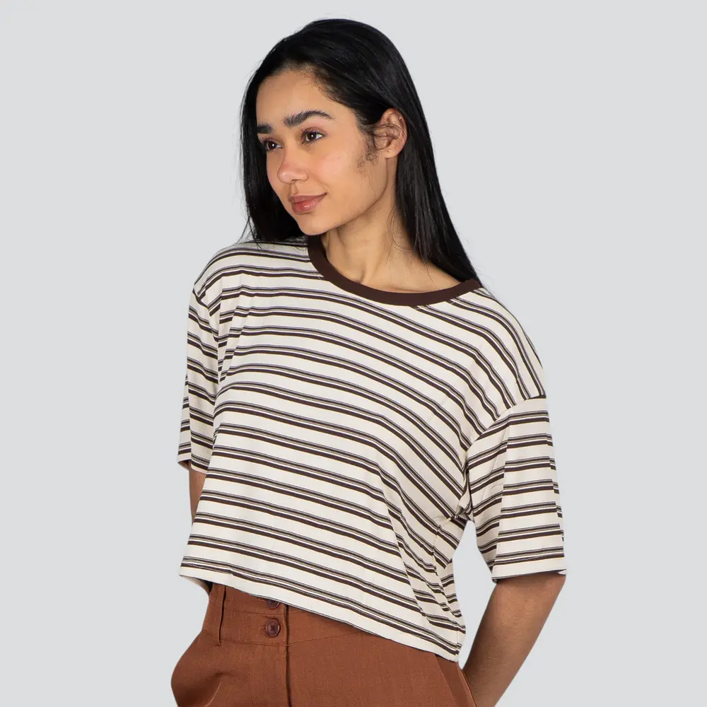 Blusa Feminina Manga Curta Listrada .15-328