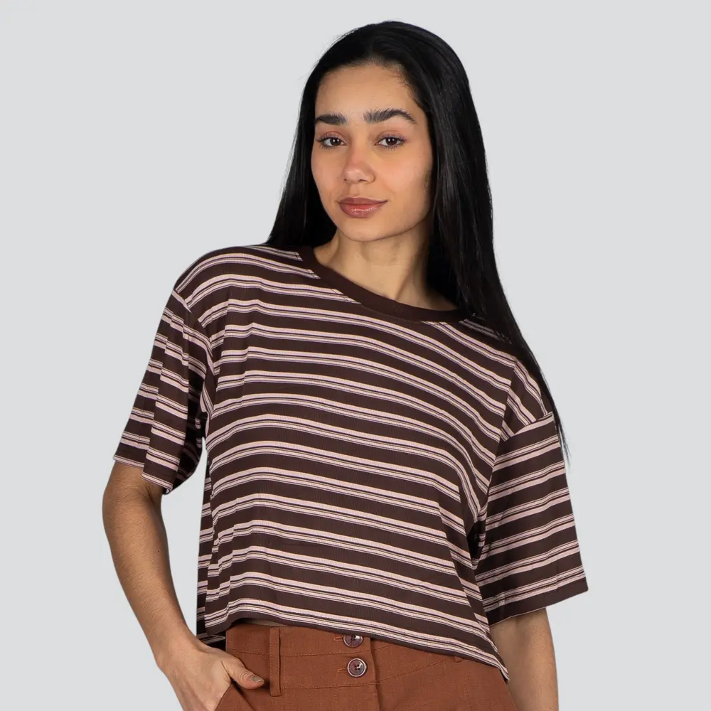 Blusa Feminina Manga Curta Listrada .15-328