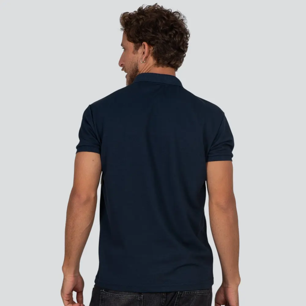 Polo Masculina Manga Curta Com Recorte .27936PR