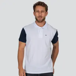 Polo Masculina Manga Curta Recorte Tricolor .30621PR