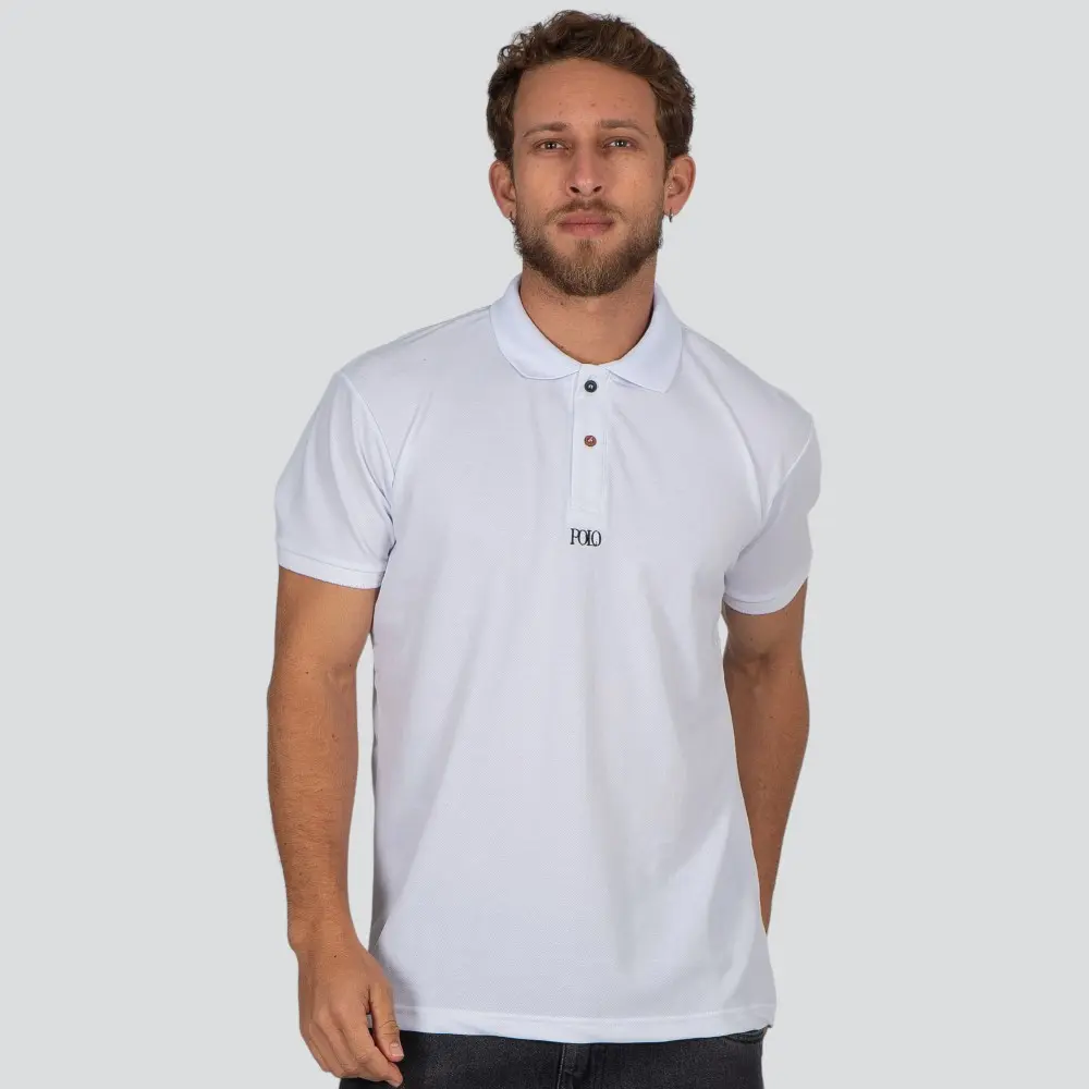 Polo Masculina Manga Curta Piquet Com Bordado .30664P