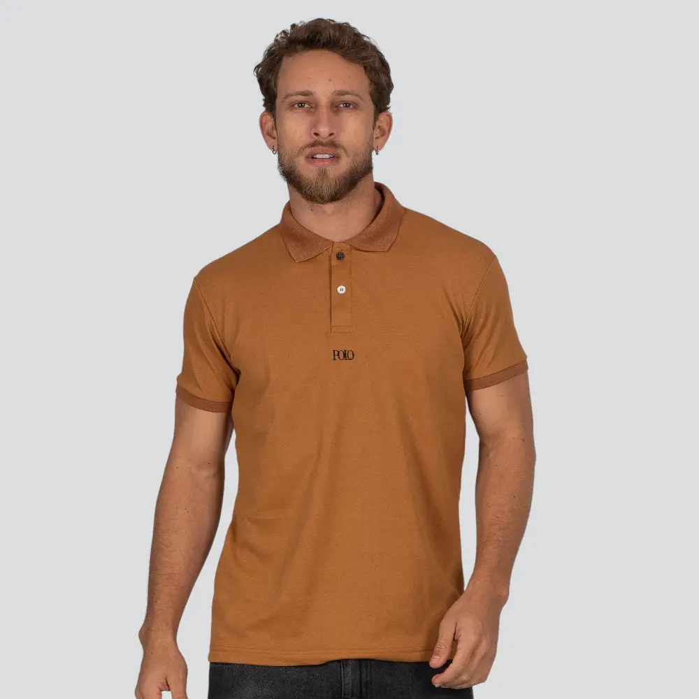 Polo Masculina Manga Curta Piquet Com Bordado .30664P