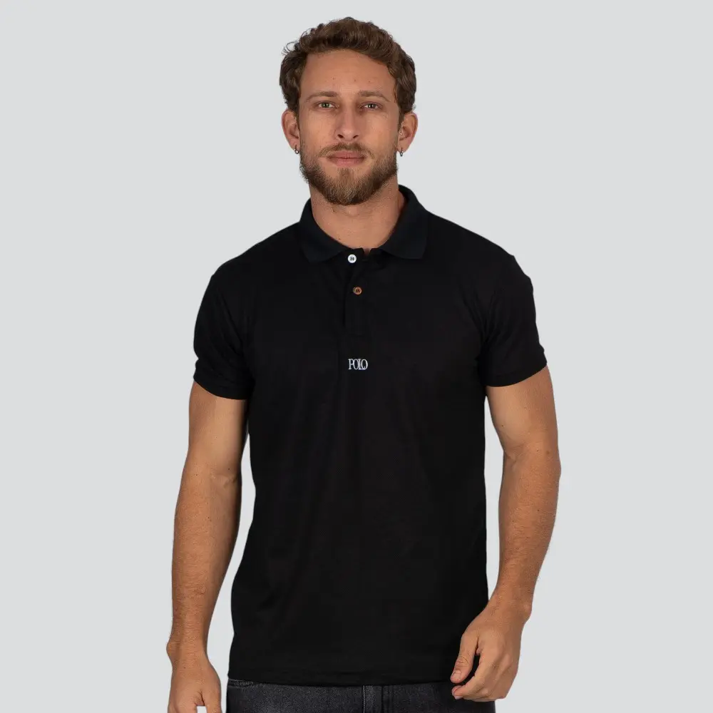 Polo Masculina Manga Curta Piquet Com Bordado .30664P