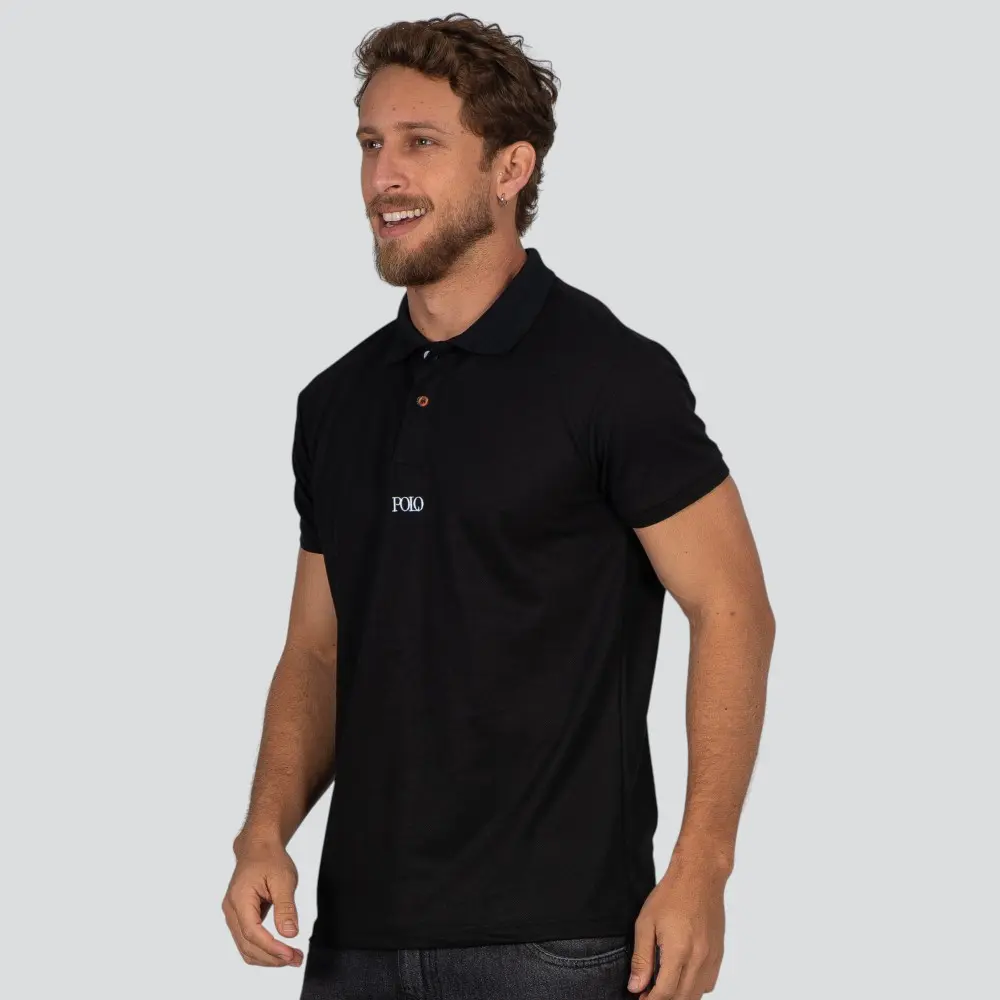 Polo Masculina Manga Curta Piquet Com Bordado .30664P