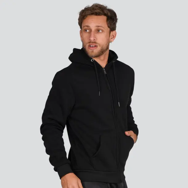 Jaqueta Masculina Moletom Com Capuz .MMBZ-500 Preto