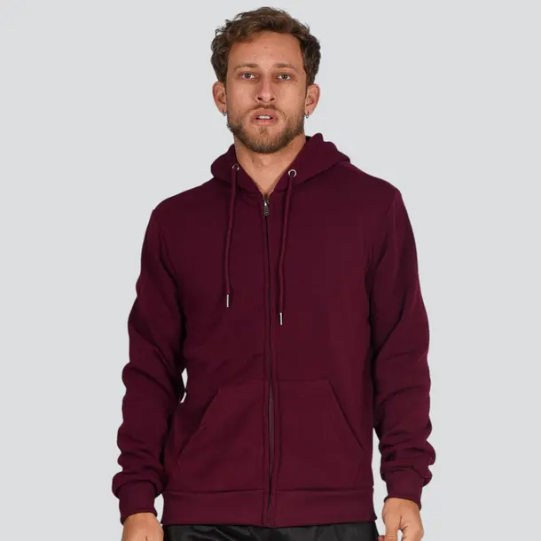 Jaqueta Masculina Moletom Com Capuz .MMBZ-500 Vinho