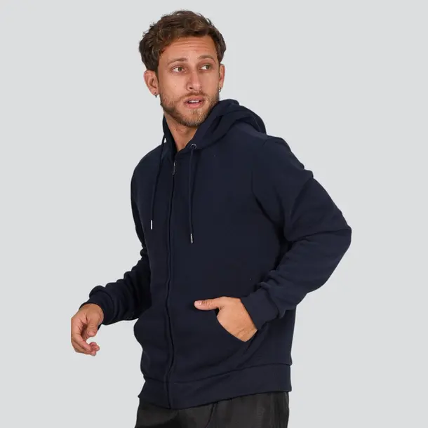 Jaqueta Masculina Moletom Com Capuz .MMBZ-500 Marinho