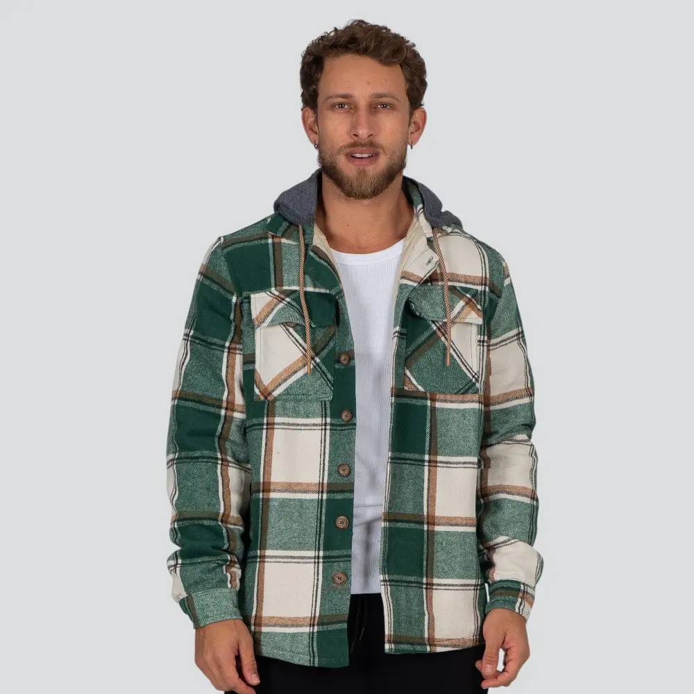 Jaqueta Masculina Shacket Xadrez Com Capuz .16050028