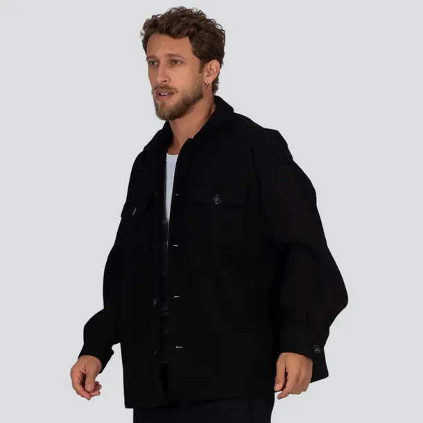 Jaqueta Masculina Com Bolsos Frontais .510093 Preto