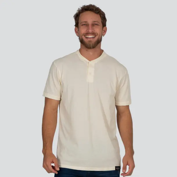 Camiseta Masculina Manga Curta Gola Padre Malha Texturizada .30594C