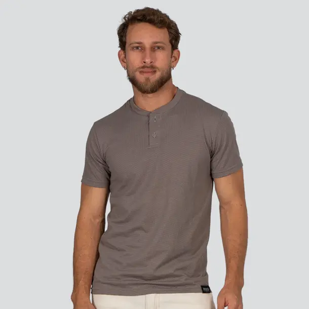 Camiseta Masculina Manga Curta Gola Padre Malha Texturizada .30594C