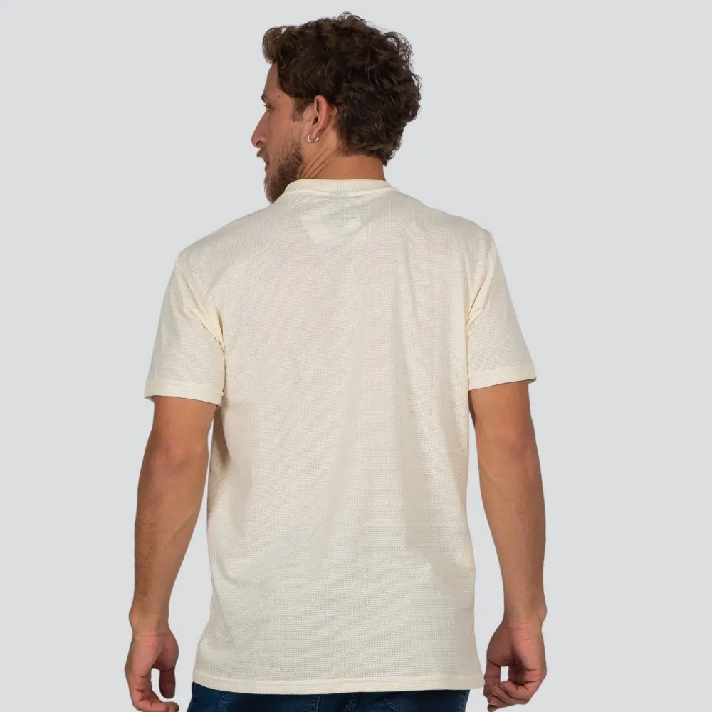 Camiseta Masculina Manga Curta Gola Padre Malha Texturizada .30594C