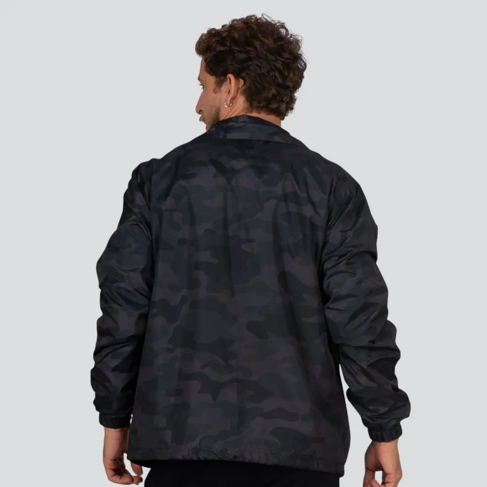 Jaqueta Masculina Corta Vento Camuflada De Botões .420