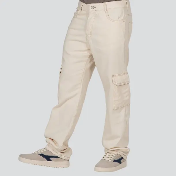 Calça Sarja Masculina Reta Cargo .70938 Lav Off White