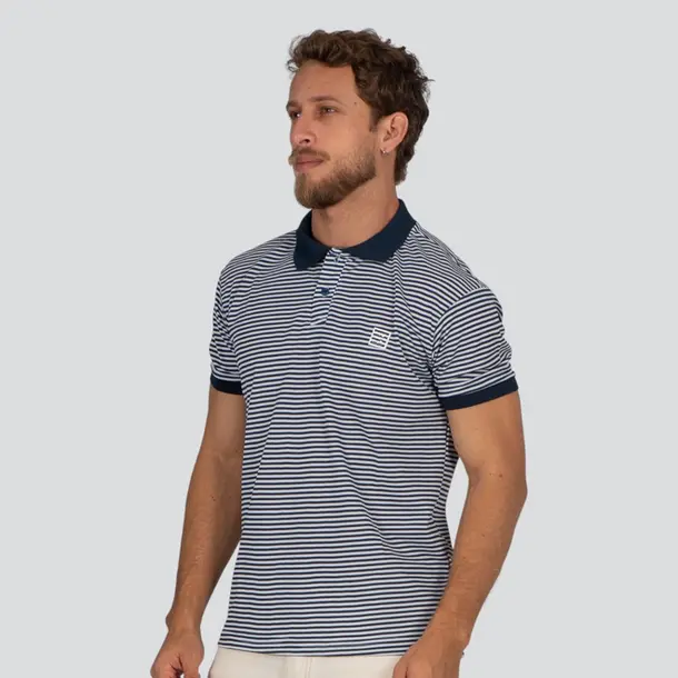 Polo Masculina Manga Curta Piquet Listrada .30235P Marinho
