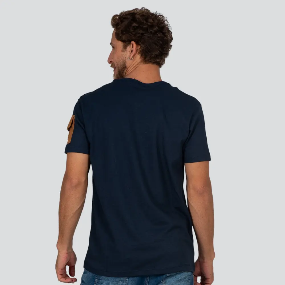 Camiseta Masculina Manga Curta Piquet Com Bolso Lateral Na Manga .30661C