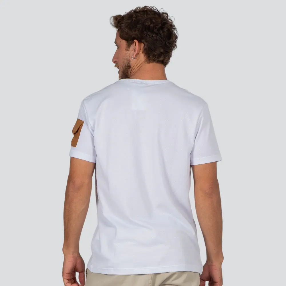 Camiseta Masculina Manga Curta Piquet Com Bolso Lateral Na Manga .30661C