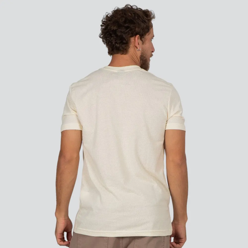 Camiseta Masculina Manga Curta Malha Texturizada Com Bordado .30544C