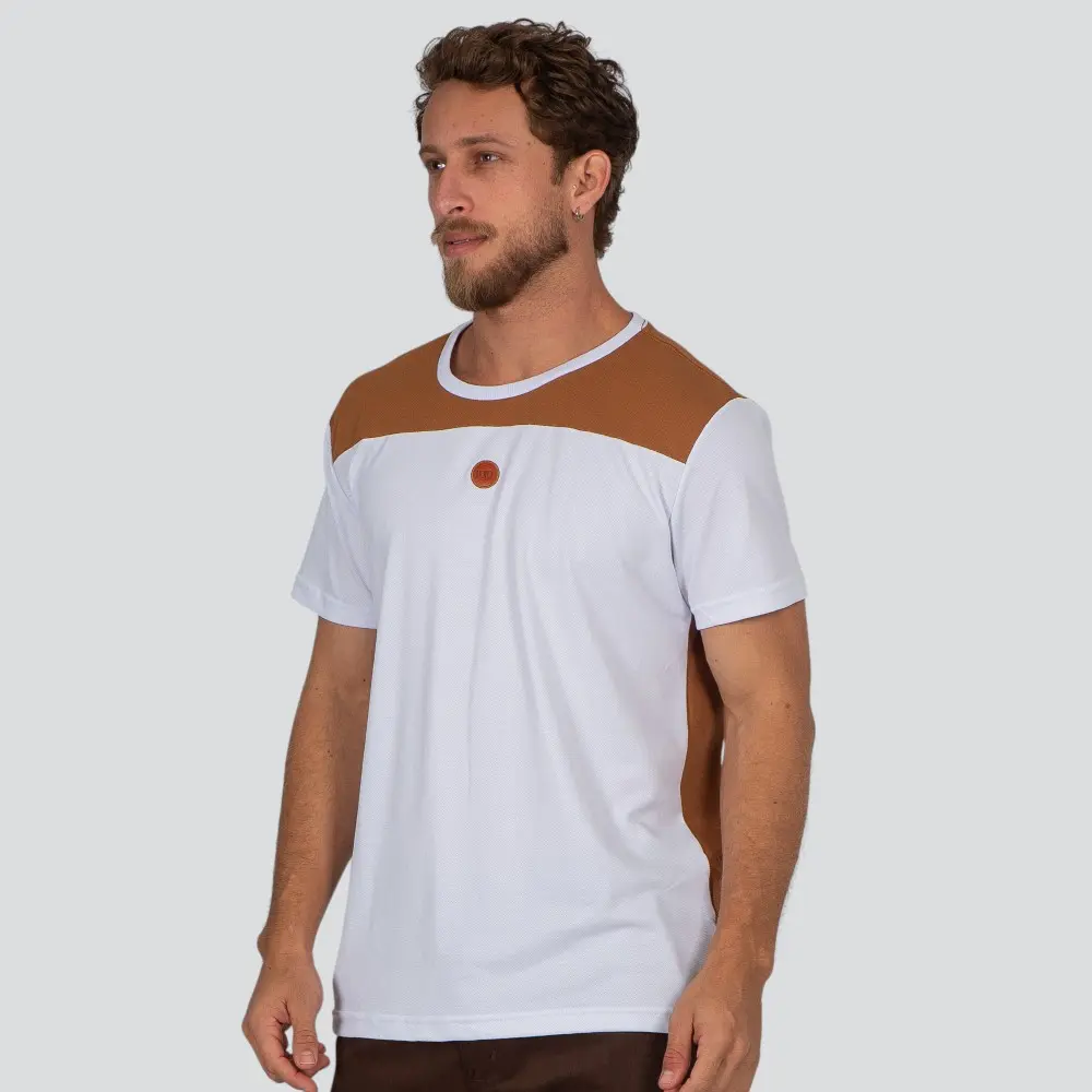 Camiseta Masculina Manga Curta Piquet Com Recorte .30907CR