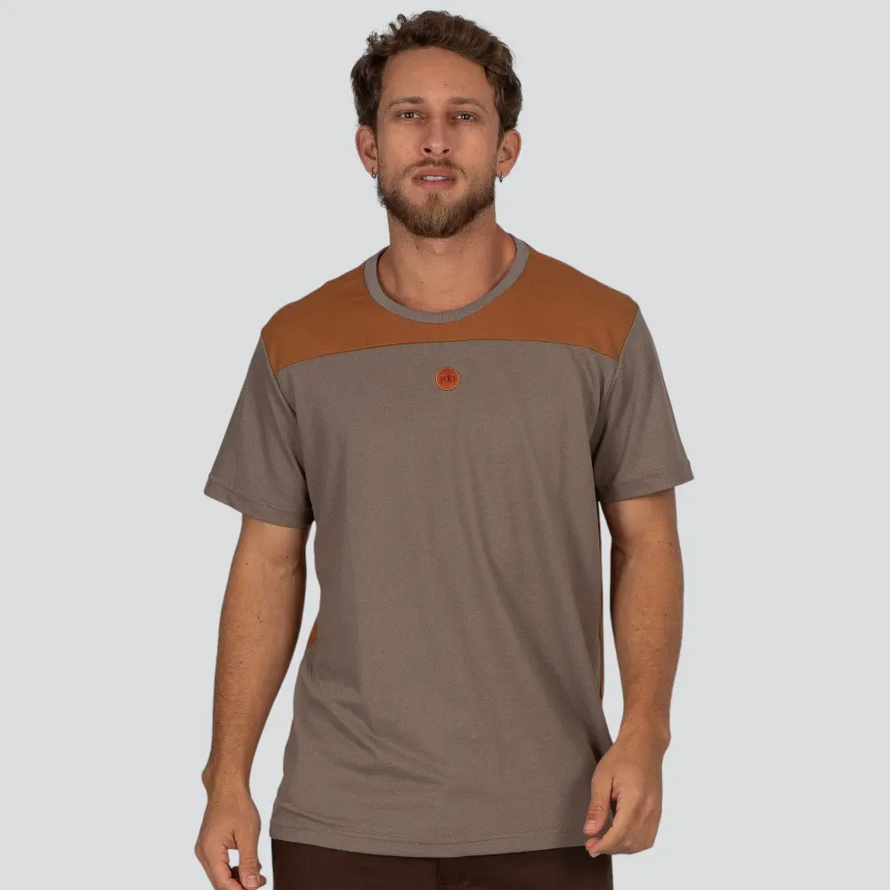 Camiseta Masculina Manga Curta Piquet Com Recorte .30907CR