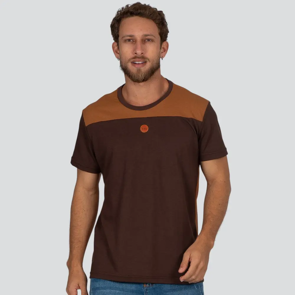 Camiseta Masculina Manga Curta Piquet Com Recorte .30907CR