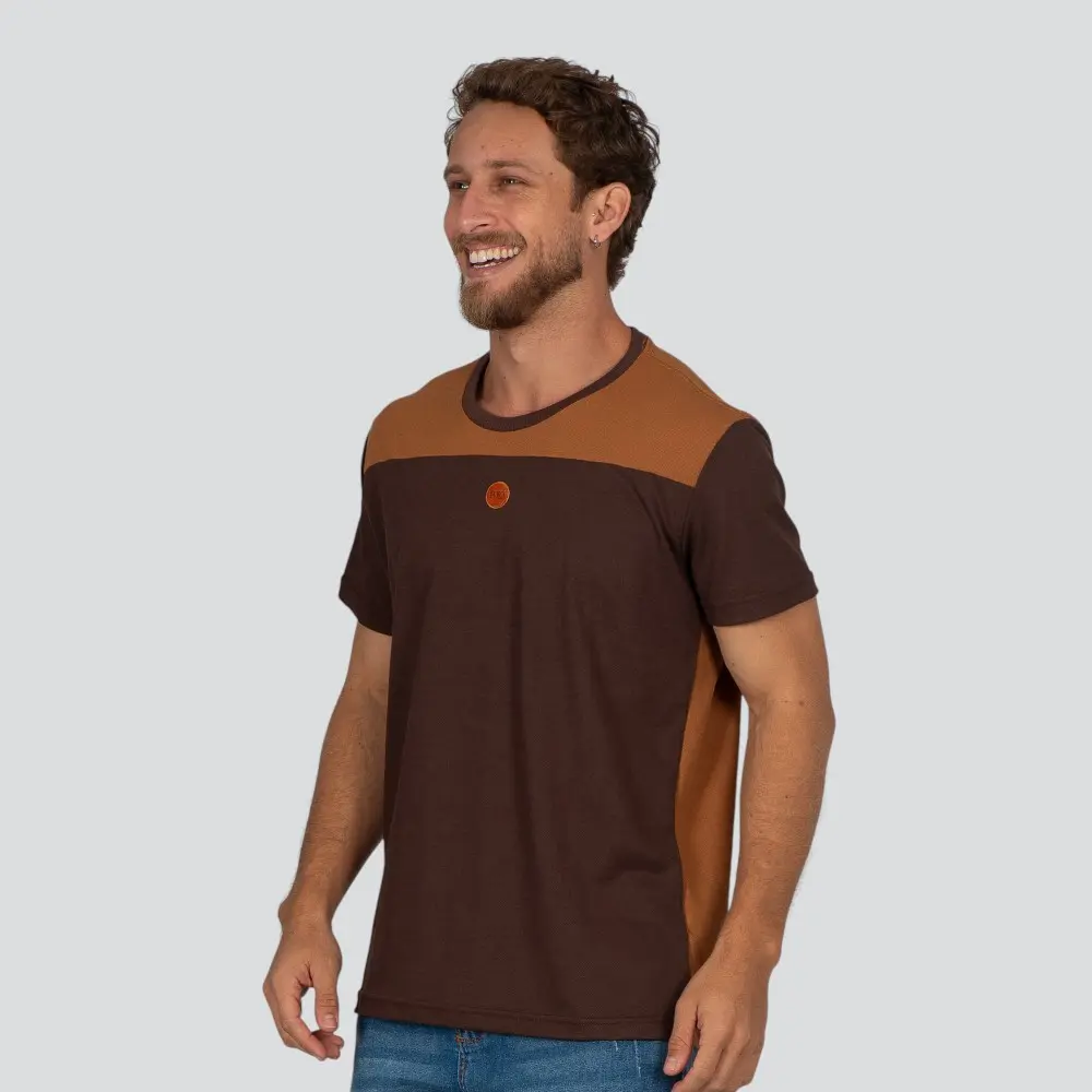 Camiseta Masculina Manga Curta Piquet Com Recorte .30907CR