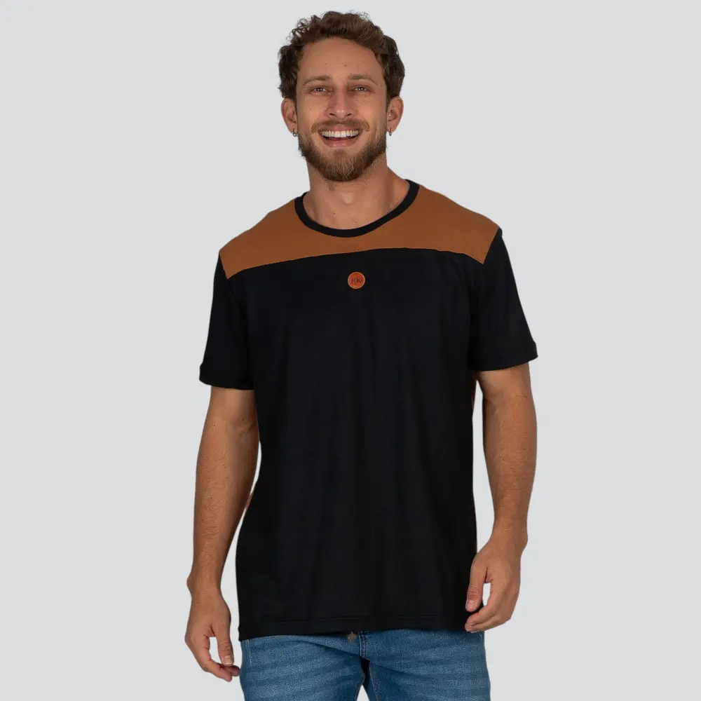 Camiseta Masculina Manga Curta Piquet Com Recorte .30907CR