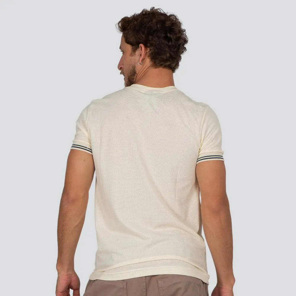 Camiseta Masculina Manga Curta Malha Texturizada Com Emborrachado Com Retilínea .30924C