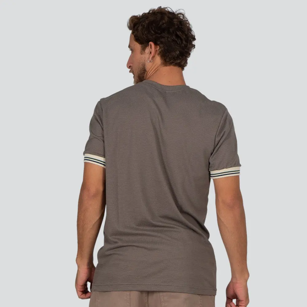 Camiseta Masculina Manga Curta Malha Texturizada Com Emborrachado Com Retilínea .30924C
