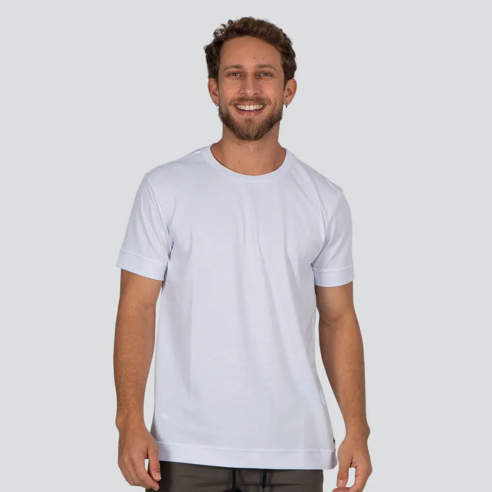 Camiseta Masculina Manga Curta Piquet Básica Com Bordado .30255C
