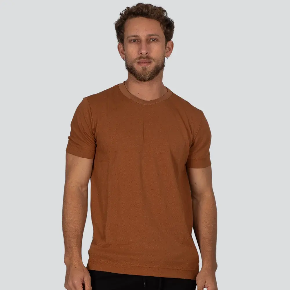 Camiseta Masculina Manga Curta Piquet Básica Com Bordado .30255C