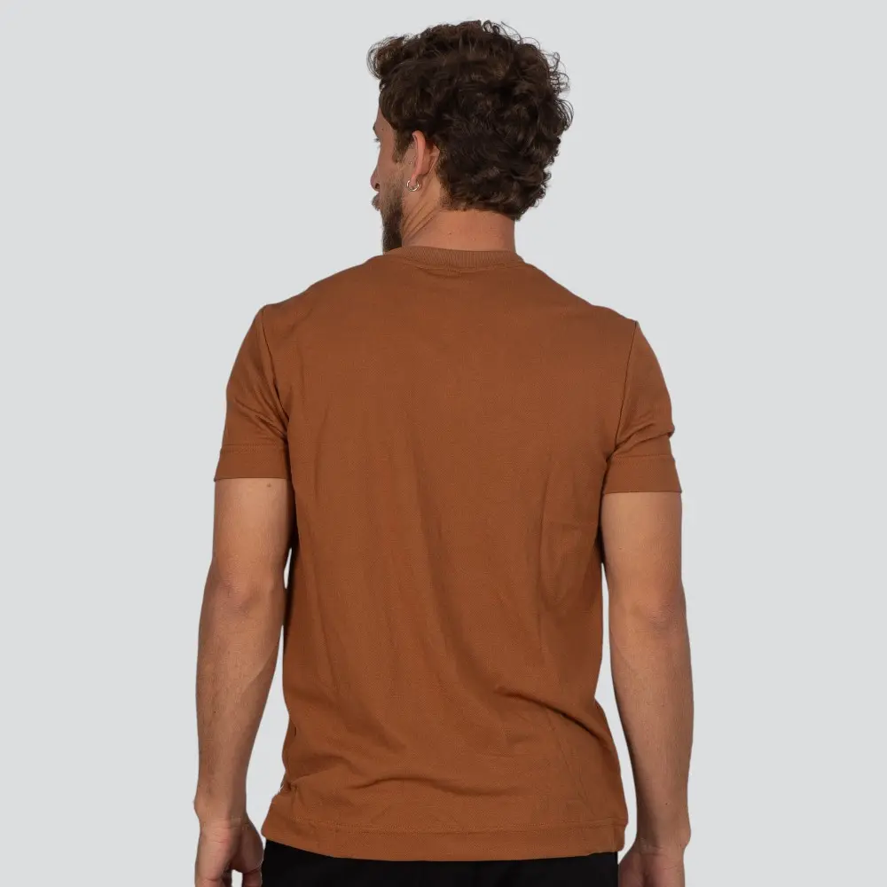 Camiseta Masculina Manga Curta Piquet Básica Com Bordado .30255C