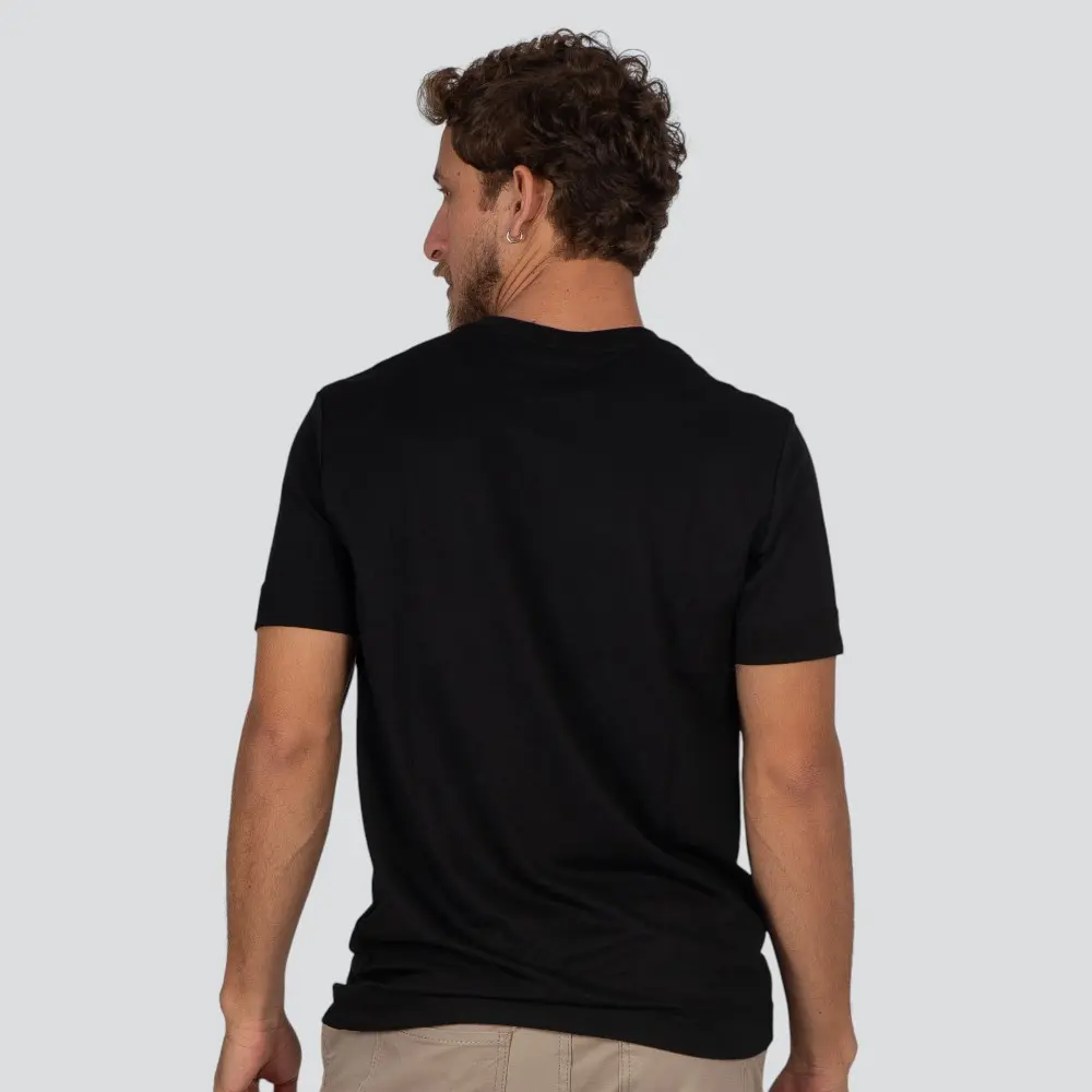 Camiseta Masculina Manga Curta Piquet Básica Com Bordado .30255C