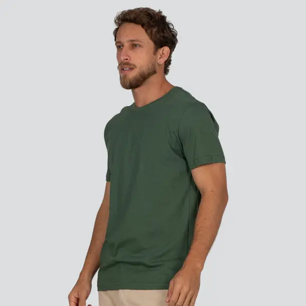 Camiseta Masculina Manga Curta Estampada Básica .26885C Verde Vert