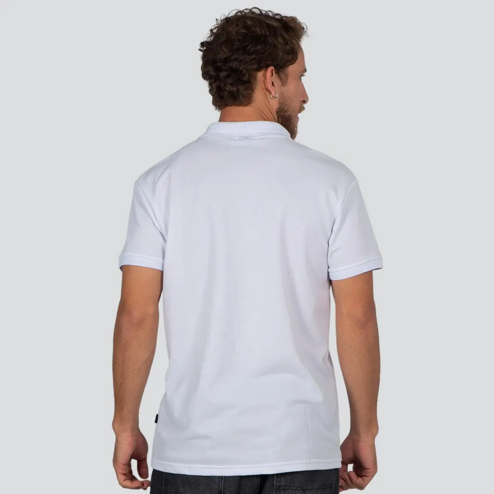 Polo Masculina Manga Curta Piquet Com Viés Listrado .30564P
