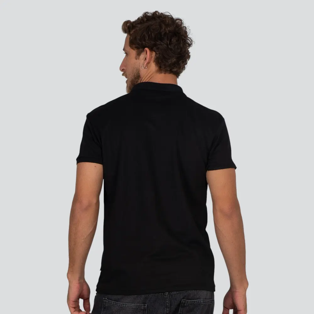 Polo Masculina Manga Curta Piquet Com Viés Listrado .30564P