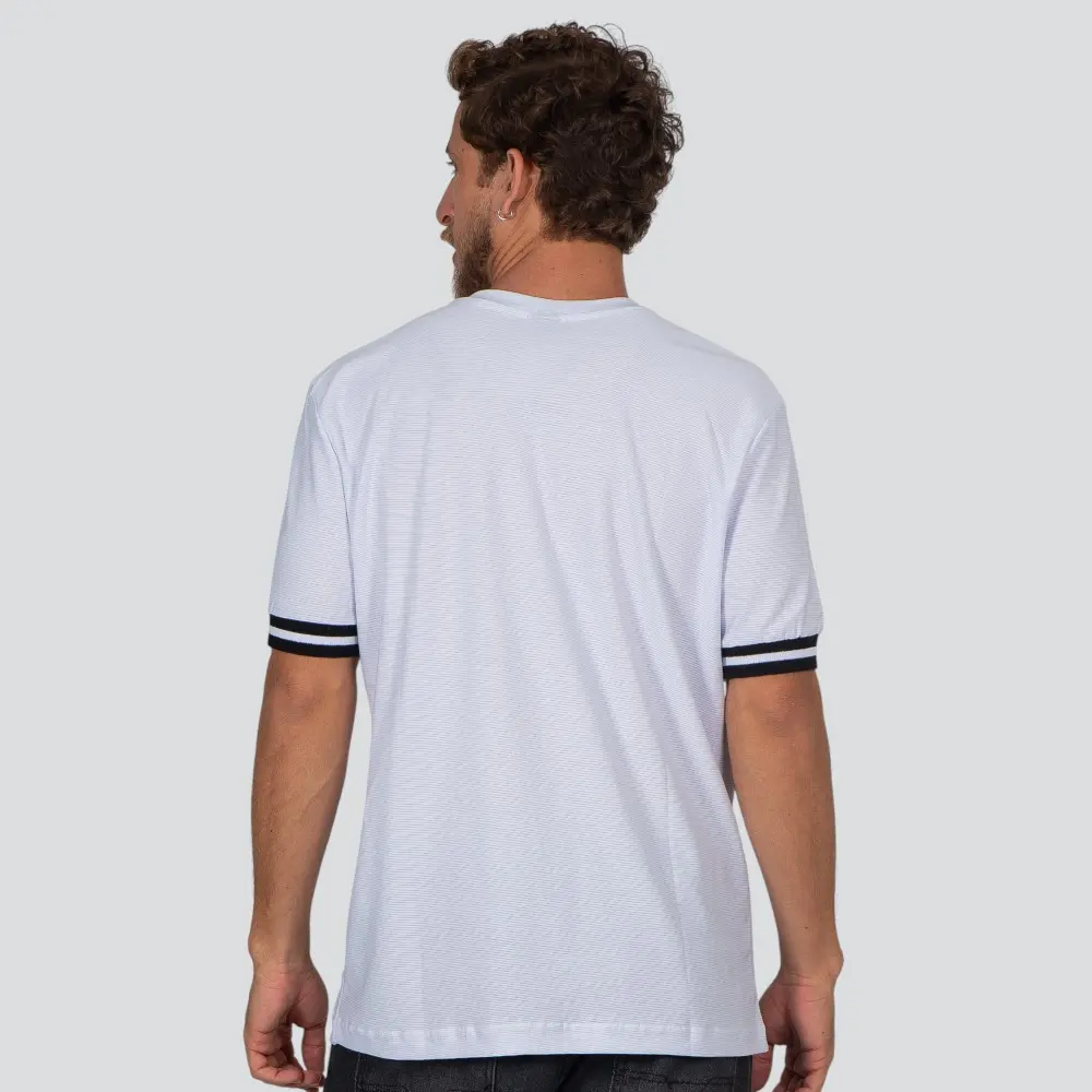 Camiseta Masculina Manga Curta Malha Texturizada Com Retilínea .30759C