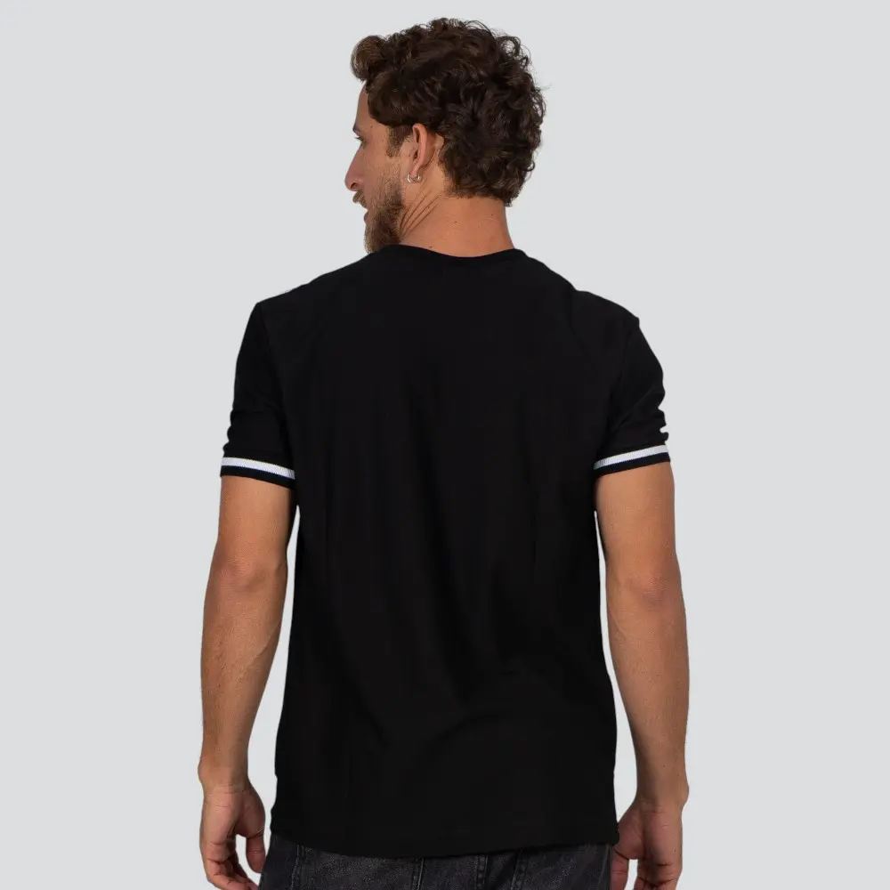 Camiseta Masculina Manga Curta Malha Texturizada Com Retilínea .30759C