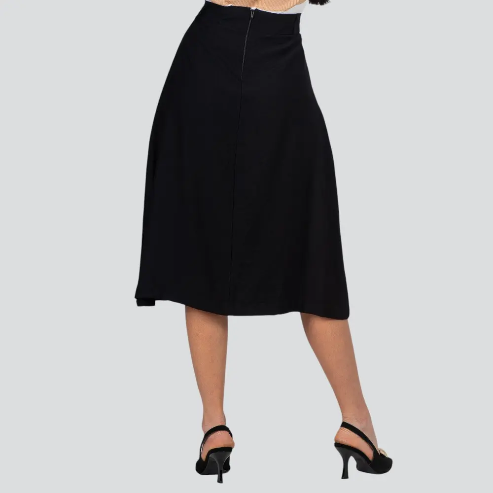 Saia Feminina Midi Evasê Linho .2100078