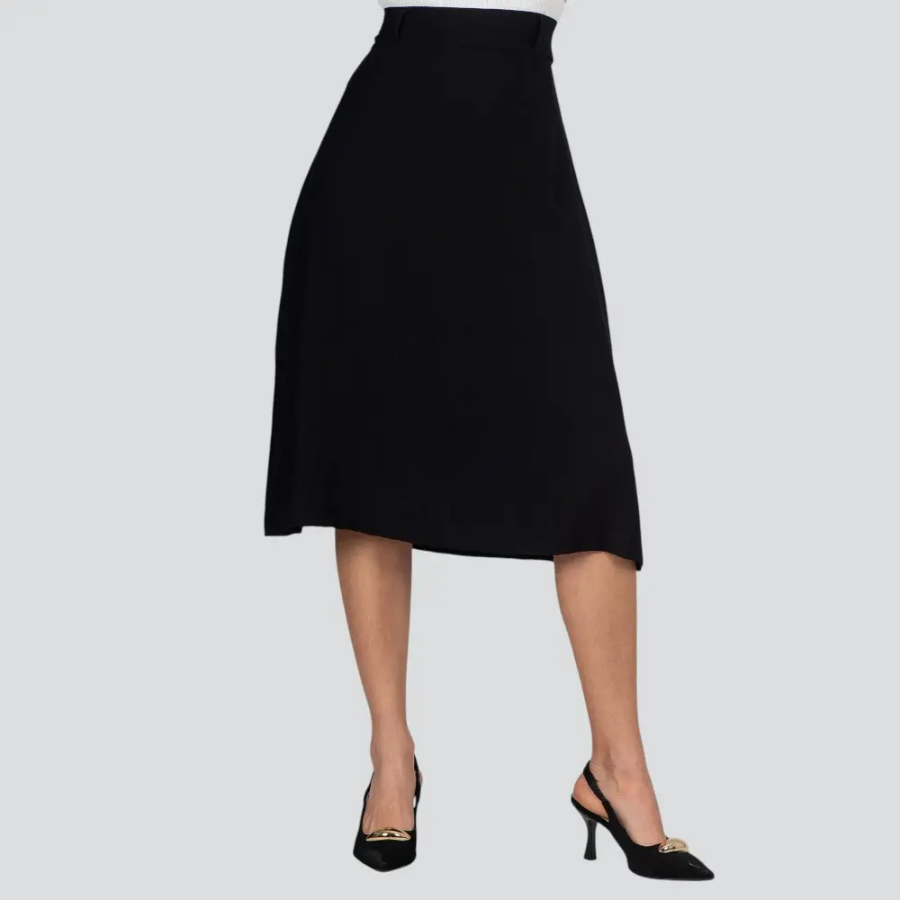 Saia Feminina Midi Evasê Linho .2100078