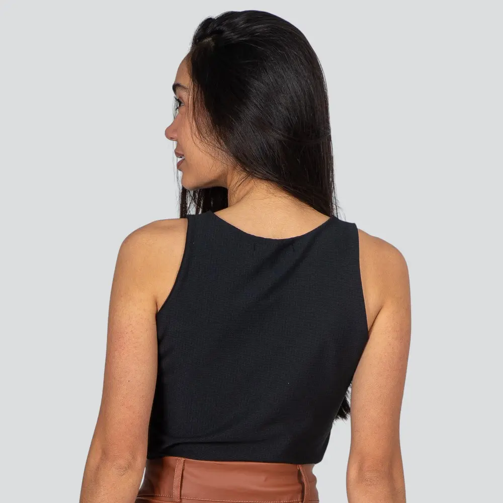 Cropped Regata Feminina Malha Texturizada .1100470
