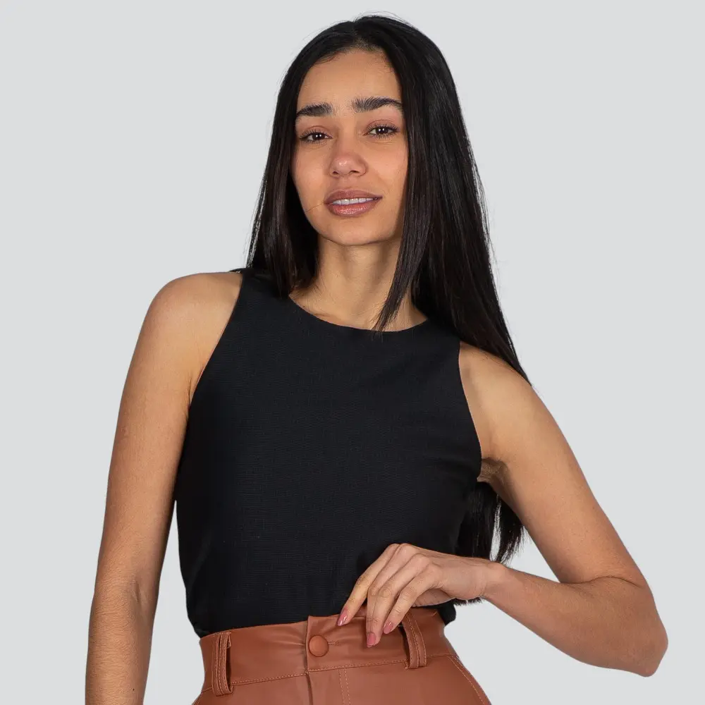 Cropped Regata Feminina Malha Texturizada .1100470