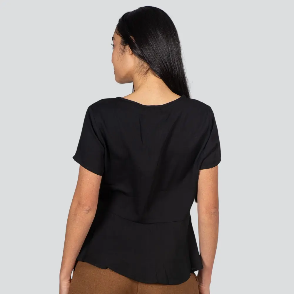 Blusa Feminina Manga Curta Com Botões .210245
