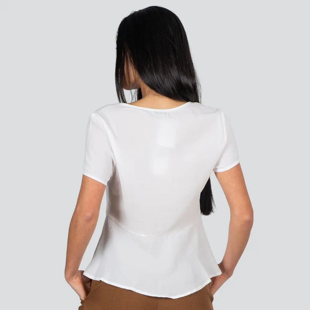 Blusa Feminina Manga Curta Com Botões .210245