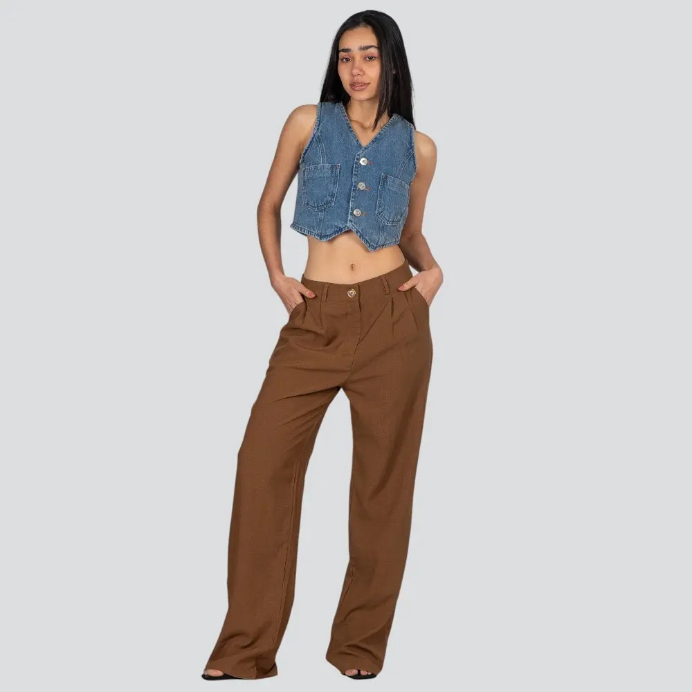 Colete Feminino Jeans Com Bolso Frontal .CT10