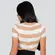 Blusa Feminina Manga Curta Listrada Tricô Modal .S1115